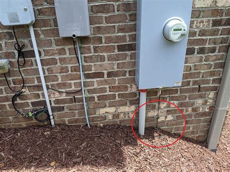 electric meter box coming off wall pictures|electric meter box grounding.